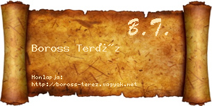 Boross Teréz névjegykártya